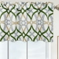 thumbnail image 1 of DriftAway Alexander Pattern Match Blackout Valances for Windows 250GSM Geometric Moroccan Mid Century Rod Pocket 52 Inch by 18 Inch Plus 1.75 Inch Header Loden Green 1 Pack, 1 of 8