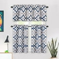 thumbnail image 1 of DriftAway Alexander Spiral Geo Trellis Pattern 3 Pieces Kitchen Set Navy Gray 52''×18''×1+26''×36''×2, 1 of 7