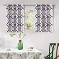 thumbnail image 1 of DriftAway Alexander Thermal Blackout Grommet Unlined Window Curtains Spiral Geo Trellis Pattern Set of 2 Panels Each Size 52 Inch by 36 Inch Navy and Gray, 1 of 7
