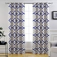 DriftAway Alexander Thermal Blackout Grommet Unlined Window Curtains, Spiral Geo Trellis Pattern, Set of Two Panels, Each Size 52"x84" (Navy/Gray) - image 1 of 4