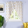 thumbnail image 1 of DriftAway Amelia Room Darkening Window Treatment for Bay Window Scalloped Swag Curtains Valance Geo Round Circle Star Pattern for Kitchen Tier Curtain Living Room Rod Pocket, 2 Panels, W33xL60, Yellow, 1 of 9