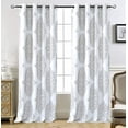 thumbnail image 1 of DriftAway Asher Medallion European Floral Blackout Lined Window Curtain, 2 Panels, 52" x 84", Gray, 1 of 7