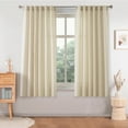 thumbnail image 1 of DriftAway Beige Linen Curtains 63 Inches Long for Living Room Thick Semi Sheer 2 Panels Farmhouse 3 Inch Rod Pocket Back Tab Boho Rustic Light Filtering Window Drapes for Bedroom Privacy Assured, 1 of 8