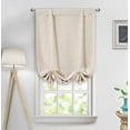 thumbnail image 1 of DriftAway Blackout Linen Textured Solid Basic Room Darkening Thermal Insulated Tie Up Adjustable Balloon Rod Pocket Curtain 47"L x 25"W Beige, 1 of 5