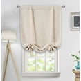 thumbnail image 1 of DriftAway Blackout Linen Textured Solid Basic Room Darkening Thermal Insulated Tie Up Adjustable Balloon Rod Pocket Curtain 47"L x 31"W Beige, 1 of 5