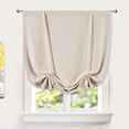 thumbnail image 1 of DriftAway Blackout Linen Blend Solid Basic Room Darkening Thermal Insulated Tie Up Adjustable Balloon Rod Pocket Curtain for Small Window 39 Inch by 55 Inch Beige, 1 of 5