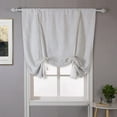 thumbnail image 1 of DriftAway Blackout Linen Textured Solid Basic Room Darkening Tie Up Curtain Adjustable Balloon Rod Pocket, 31" x 47", Ivory, 1 of 7
