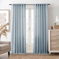 thumbnail image 1 of DriftAway Blue Linen Curtains 84 Inches Long for Living Room Thick Semi Sheer 2 Panels Farmhouse 3 Inch Rod Pocket Back Tab Boho Rustic Light Filtering Window Drapes for Bedroom Privacy Assured, 1 of 8
