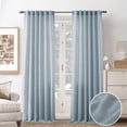 thumbnail image 1 of DriftAway Blue Linen Curtains 96 Inches Long for Living Room Thick Semi Sheer 2 Panels Farmhouse 3 Inch Rod Pocket Back Tab Boho Rustic Light Filtering Window Drapes for Bedroom Privacy Assured, 1 of 8