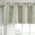 thumbnail image 1 of DriftAway Boho Linen Crochet Farmhouse Vintage Retro Printed Pattern Thermal Insulated Lined Window Valance for Kitchen Bathroom Rod Pocket 52 Inch by 18 Inch Plus 2 Inch Header Beige 1 Pack, 1 of 8