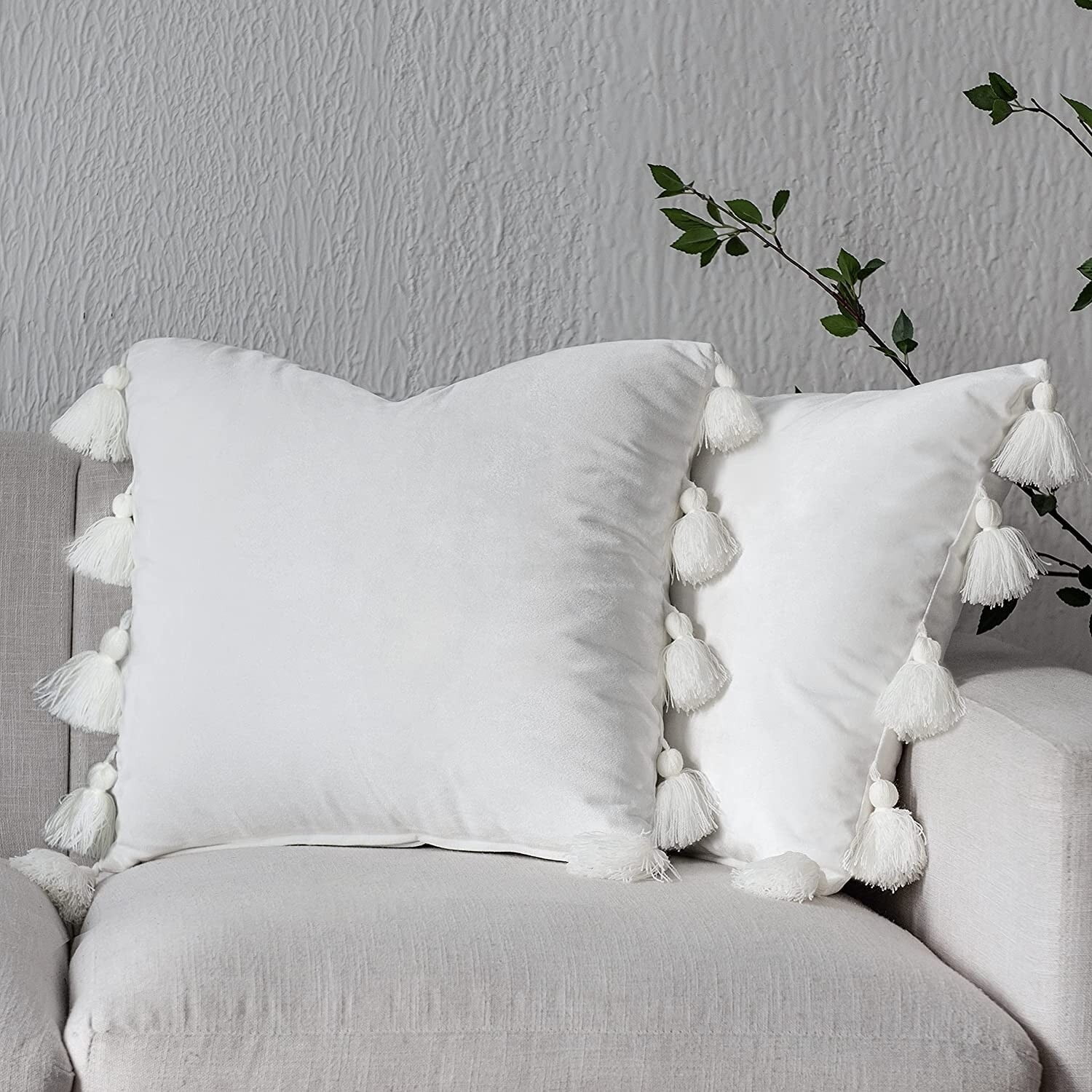 Alysheer Embroidered Decorative Throw Pillow Cover 18x18 inch, Classic Boho Mandala Knit Pattern, Cozy Soft 100% Cotton Canvas, Firebrick Orange