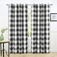 thumbnail image 1 of DriftAway Buffalo Check Woven Plaid Pattern Lined Blackout Thermal Insulated Window Curtain Grommet, 2 Panels, 50" x 84", Black, 1 of 7