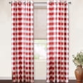 thumbnail image 1 of DriftAway Buffalo Checker Pattern Lined Blackout Room Darkening Grommet Window Curtains, 2 Panels, 52" x 108", Red, 1 of 7