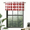 thumbnail image 1 of DriftAway Buffalo Check Plaid Window Valances Lined Blackout Thermal Insulated Energy Saving Red and White Buffalo Checkered Farmhouse Short Kitchen Valance 1 Pack Rod Pocket 18 Inch Long, 1 of 8