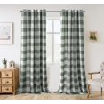 thumbnail image 1 of DriftAway Buffalo Plaid Check Curtains Woven Plaid Pattern Lined Blackout Thermal Insulated Window Curtain Grommet 2 Layers 2 Panels 52 Inch by 90 Inch Loden Green, 1 of 8
