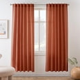 thumbnail image 1 of DriftAway Burnt Orange Linen Curtains 63 Inches Long for Living Room Thick Semi Sheer 2 Panels Farmhouse Rod Pocket Back Tab Boho Rustic Light Filtering Window Drapes for Bedroom Privacy Assured, 1 of 8