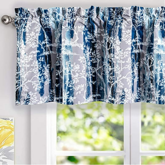 DriftAway Blackout Curtain Valances 18" for Kitchen Windows Bathroom Living Room Bedroom Rod Pocket Farmhouse 1 Panel