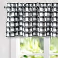 thumbnail image 1 of DriftAway Checked Plaid Printed Pattern Farmhouse Lined Blackout Thermal Insulated Energy Saving Rod Pocket Window Curtain Valance Single, 52" x 18" Plus 2" Header, Black White, 1 of 8