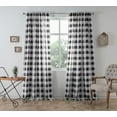 thumbnail image 1 of DriftAway Checker Pattern Room Darkening Window Curtains, Back Tab, Set of Two Panels,52"X84" (Black), 1 of 9
