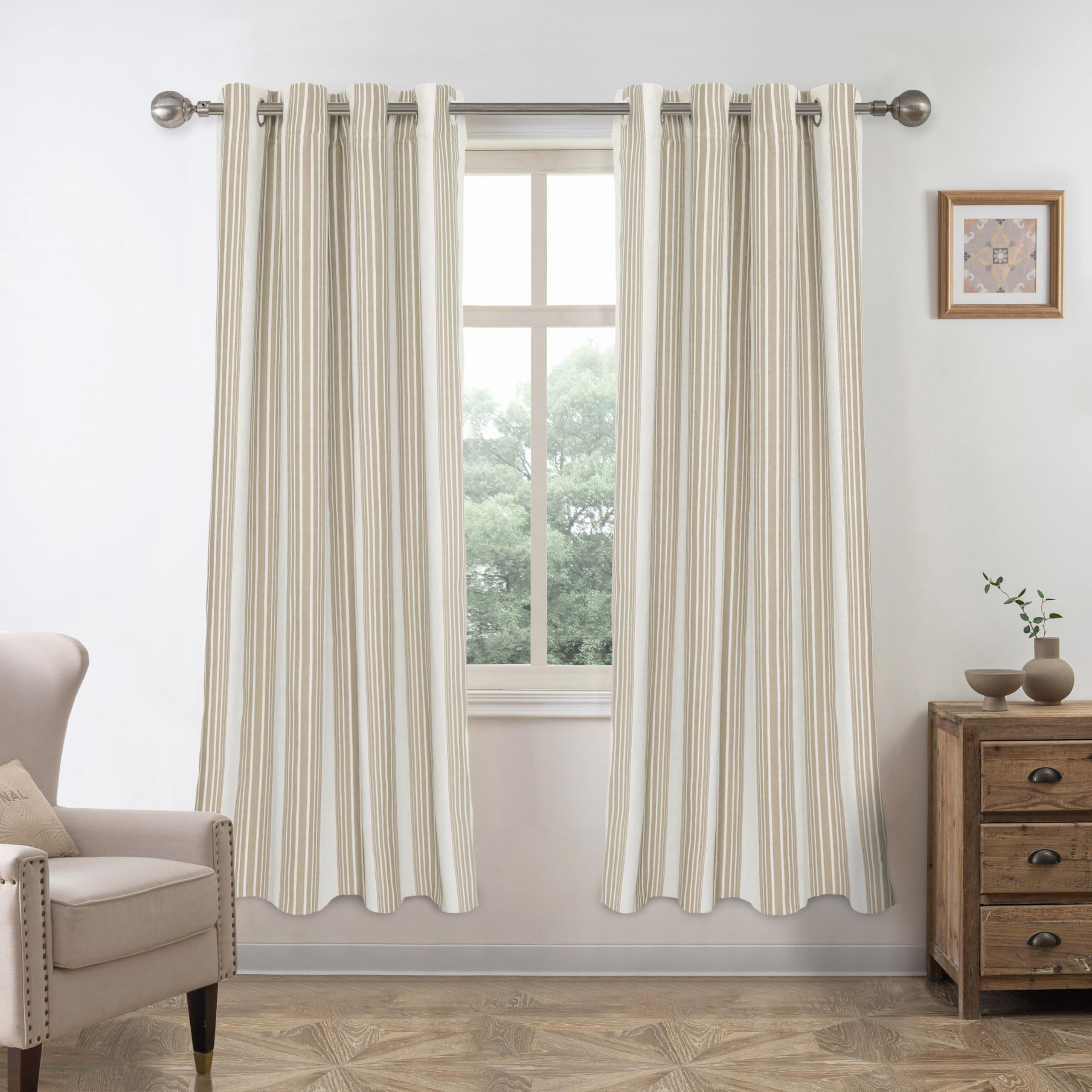 100% Blackout Thermal Curtains Faux Linen Eyelet Drapes For