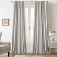 thumbnail image 1 of DriftAway Chris Linen Blackout Curtains with Thermal and Sound Reducing Layer 108 Inches Long for Bedroom Striped Printed Drapes Thermal Insulated Lined Window Treatments for Living Room Linen Gray, 1 of 8