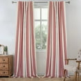 thumbnail image 1 of DriftAway Chris Linen Blackout Curtains with Thermal and Sound Reducing Layer 108 Inches Long for Bedroom Striped Printed Drapes Thermal Insulated Lined Window Treatments for Living Room Linen Red, 1 of 8