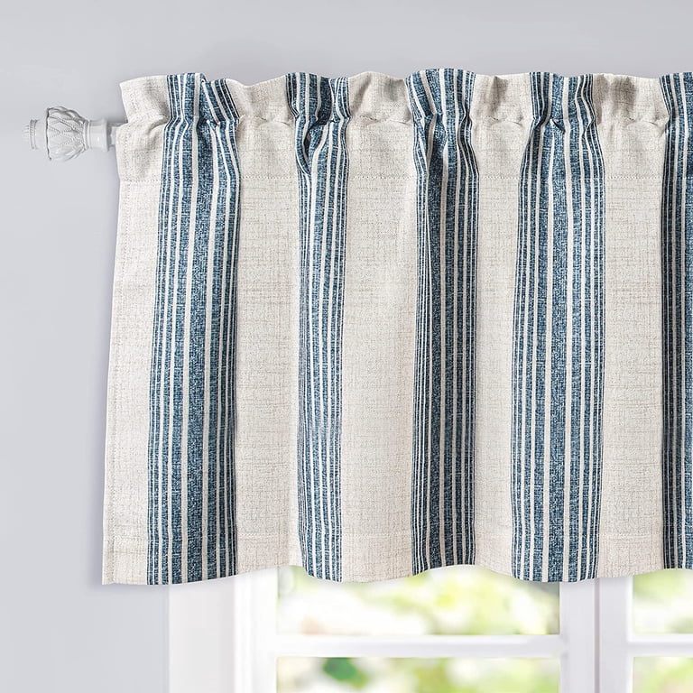 DriftAway Chris Room Darkening Tie-Up Curtain – Vertical Stripes, Thermal Insulated, 39x55 Inch