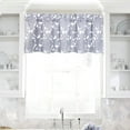 thumbnail image 1 of DriftAway Daisy Dahlia Blooming Flower/Floral Lined Thermal Insulated Energy Saving Window Curtain Valance for Living Room/Bedroom/Kitchen, 2 Layers, Rod Pocket, 52"x18"+2’’Header (Gray), 1 of 7