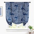 thumbnail image 1 of DriftAway Deer Fawn Flower Forest Blackout Tie Up Curtain for Kitchen Bathroom Small Window Adjustable Tie Up Shade Balloon Rod Pocket Curtain Single 55"L x 39"W Navy, 1 of 9
