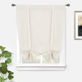 thumbnail image 1 of DriftAway Double Layer Linen Blackout Tie Up Curtains Thermal Insulated Fully Lined Balloon Roman Shade Bathroom Window Adjustable Rod Pocket for Small Window 31 Inch by 47 Inch Ivory Cream, 1 of 5