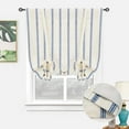 thumbnail image 1 of DriftAway Farmhouse Double Layer Linen Blackout Tie Up Curtains Thermal Insulated Vertical Striped Fully Lined Balloon Roman Shade Bathroom Window Adjustable Rod Pocket 31 Inch by 47 Inch Navy, 1 of 1