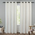 thumbnail image 1 of DriftAway Farmhouse Linen Blend Blackout Curtains 84 Inches Long for Bedroom Vertical Striped Printed Drapes Thermal Insulated Grommet Lined Window Treatments for Living Room 2 Panels W52 x L84 Grey, 1 of 7