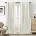 thumbnail image 1 of DriftAway Farmhouse Linen Blend Blackout Curtains for Bedroom Double Layers Striped Printed Linen Curtains Thermal Insulated Rod Pocket Back Tab Treatment for Living Room 2 Panels W52 x L84 Grey, 1 of 5