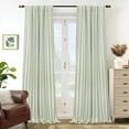 thumbnail image 1 of DriftAway Farmhouse Linen Blend Blackout Curtains for Bedroom Double Layers Striped Printed Linen Curtains Thermal Insulated Rod Pocket Back Tab Treatment for Living Room 2 Panel Loden Green, 1 of 5