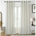 thumbnail image 1 of DriftAway Farmhouse Vertical Striped Linen Blend Textured Light Filtering Semi Sheer Curtains for Living Room Bedroom 108 Inches Long Drapes 2 Panels, 1 of 7