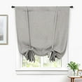 thumbnail image 1 of DriftAway Faux Linen Textured Solid Color Blackout Tie Up Curtain for Kitchen Decorative Adjustable Balloon Rod Pocket Window Linen Curtains for Small Window 63"L x 42"W Gray, 1 of 9
