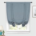 thumbnail image 1 of DriftAway Faux Linen Textured Solid Color Blackout Tie Up Curtain for Kitchen Decorative Adjustable Balloon Rod Pocket Window Linen Curtains for Small Window 47"L x 31"W Dusty Blue, 1 of 9