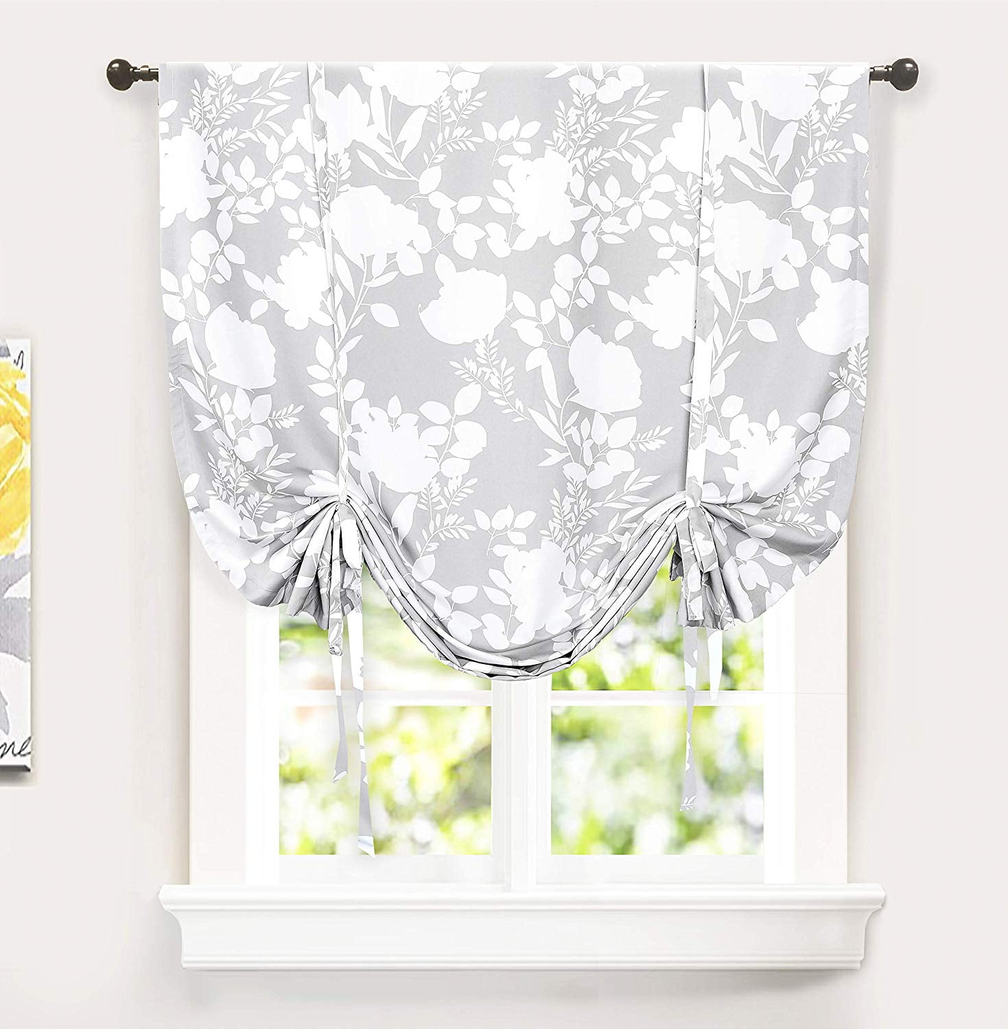 DriftAway Floral Delight Tie Up Curtain Sidelight Curtain Thermal ...