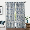 thumbnail image 1 of DriftAway Freda Jacobean Floral Linen Blend Lined Thermal Insulated Blackout Room Darkening Back Tabs Window Curtains 84"L x 52"W, 1 of 7