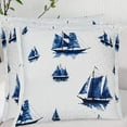thumbnail image 1 of DriftAway  Harbor Sailboat Ocean Printed Pattern Quilted Euro Sham, 1 of 6