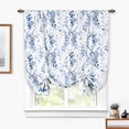 thumbnail image 1 of DriftAway Heather Flower Floral Printed Tie Up Curtain for Kitchen Bathroom Lined Blackout Adjustable Balloon 63 Inch Length Tie Up Shade for Small Window Rod Pocket Single Panel 45Wx63L Blue Lavender, 1 of 9