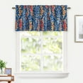 thumbnail image 1 of DriftAway Heather Valance for Kitchen Windows Living Room Bathroom Thermal Insulated Farmhouse Rod Pocket Window Valances with Floral Botanical Patterns 52Wx18L Navy Blue Gold Rust 1 Pack, 1 of 8