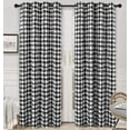 thumbnail image 1 of DriftAway Home Vintage Plaid Pattern Blackout Window Curtain 2 Panels 52"x84" Black White, 1 of 6