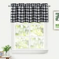 thumbnail image 1 of DriftAway Houndstooth Vintage Plaid Printed Pattern Thermal Insulated Blackout Window Curtain Valance Rod Pocket Single 18"L x 52"W Plus 2" Header Black, 1 of 7