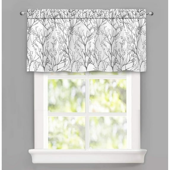 DriftAway Indoor Blackout Valances Rod Pocket White,Gray,Multi-color Rod Pocket 0.10" x 24"