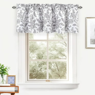 DriftAway Isla Paisley Floral Pattern Blackout Thermal Insulated Window Curtain Valance Rod Pocket 18"L x 52"W