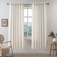 thumbnail image 1 of DriftAway Ivory Linen Curtains 63 Inches Long for Living Room Thick Semi Sheer 2 Panels Farmhouse 3 Inch Rod Pocket Back Tab Boho Rustic Light Filtering Window Drapes for Bedroom Privacy Assured, 1 of 8