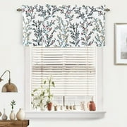 DriftAway Jasmine Watercolor Flower Pattern Window Curtain Valance, Rod Pocket, 52"x18"+2" header (Multi)