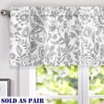 thumbnail image 1 of DriftAway Julia Watercolor Blooming Flower Floral Lined Thermal Insulated Energy Saving Window Curtain Pair Valance 2 Layers Rod Pocket 52 Inch by 18 Inch Plus 2 Inch Header Gray, 1 of 4