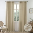 thumbnail image 1 of DriftAway Khaki Linen Curtains 108 Inches Long for Living Room Thick Semi Sheer 2 Panels Farmhouse 3 Inch Rod Pocket Back Tab Boho Rustic Light Filtering Window Drapes for Bedroom Privacy Assured, 1 of 8